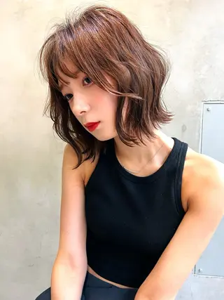 ミディアム カラー 艶髪/韓国ヘア🎀 Kanon︎︎⁺.のヘアスタイル