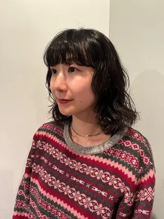 ミディアム パーマ nishi fuyumiのヘアスタイル