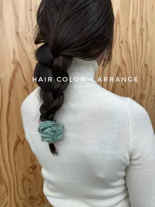 セミロング カラー パーマ ヘアアレンジ オトナヘア🌸 harukaのヘアスタイル