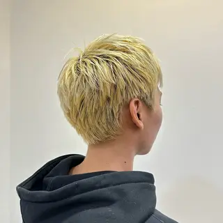 ショート カラー メンズ 🫧RYOブリーチ /透け感カラー🫧のヘアスタイル