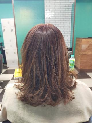 セミロング パーマ カラー 大城正樹 Cecil HAIRのヘアスタイル