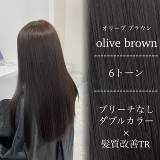 カラー 🤍ブリーチなし ブラウンhimi🤍のヘアスタイル