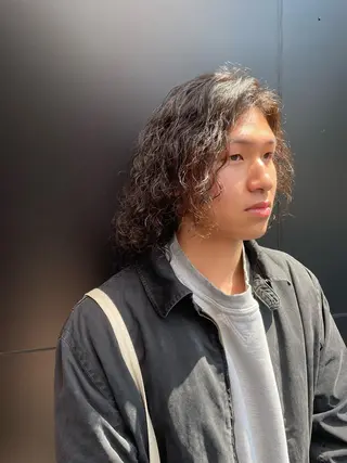 パーマ メンズ スパイキーパーマ 柏NO1 藤本葉のヘアスタイル