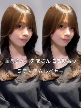 セミロング カラー 【⭐️レイヤーカット 髪質改善⭐️】長谷川のヘアスタイル