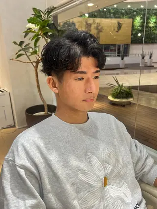 ショート パーマ メンズ 梅田茶屋町メンズ 専門美容師 山元一平のヘアスタイル