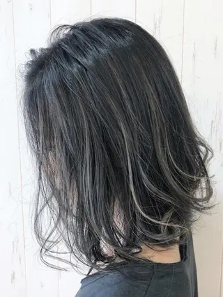 セミロング カラー M字・前髪割れ 改善メンズ特化/栢沼のヘアスタイル