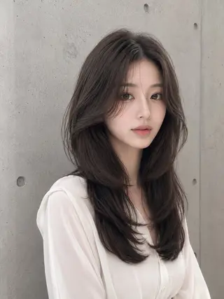 セミロング カラー ヘアアレンジ 🌫️大人韓国ヘア 🌫️naoyaのヘアスタイル