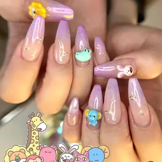 ネイル 渋谷／チップ長さ出し 👑アプレgel-xのネイルデザイン
