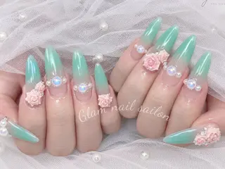 ネイル エツメ💅 長さ出し🎀デザインのネイルデザイン
