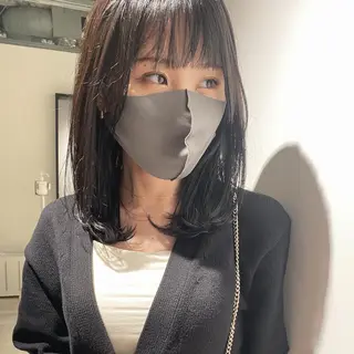セミロング カラー やまもと さえのヘアスタイル