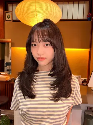 セミロング カラー ゆるふわガーリーst yle🩰yuukaのヘアスタイル