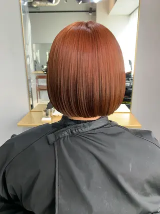 ミディアム カラー パーマ ボブパーマコテ巻き風 パーマNo1深江秀平のヘアスタイル