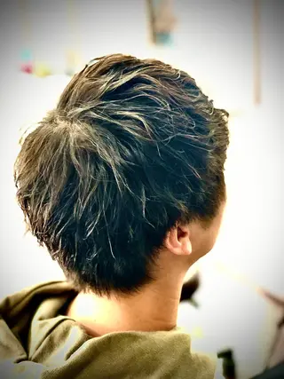 ショート パーマ ヘアアレンジ メンズ men's特化　石井 貴章のヘアスタイル