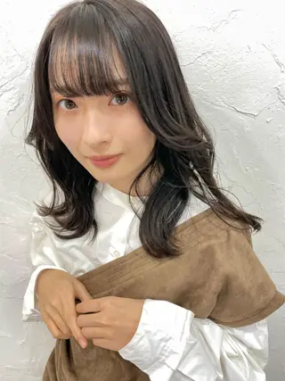 ミディアム パーマ 髪質改善 縮毛矯正/ レイヤー/銀座/本木のヘアスタイル