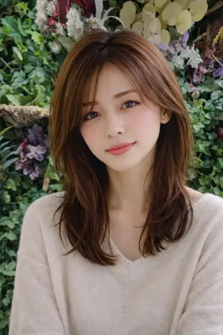セミロング 支持率No.1💖 オチアイのヘアスタイル
