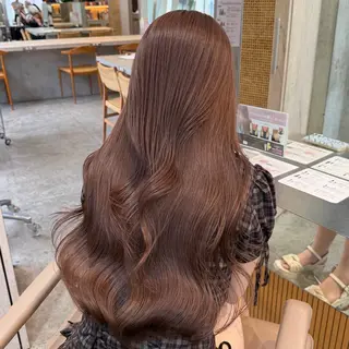 セミロング カラー 色落ちまで可愛い ヘーゼルベージュ🤎のヘアスタイル