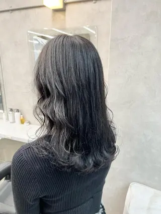 ミディアム カラー パーマ ヘアアレンジ メンズ キッズ ネイル マツエク・マツパ 上品＆韓国風 🥀海心🥀のヘアスタイル