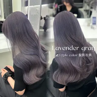 ロング カラー 抜け感レイヤー︴ ニュアンスカラーのヘアスタイル