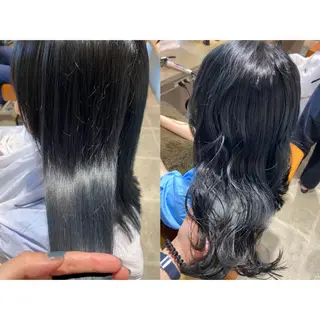 カラー 🩵盛れる顔周り/ 艶カラーemi🩵のヘアスタイル