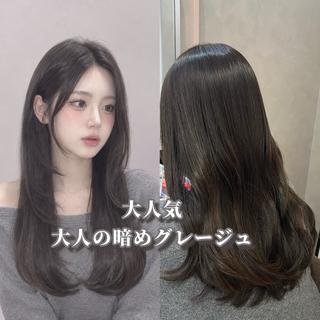 ロング カラー パーマ Naru┆川西能勢口 ┆髪質改善サロンのヘアスタイル