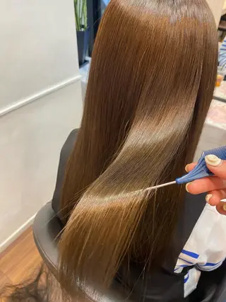 ロング カラー パーマ ヘアアレンジ アイブロウ MOE /Zina横浜2ndのヘアスタイル