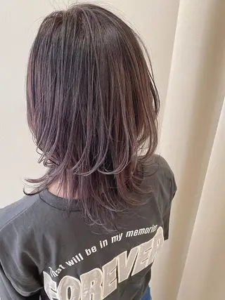 ミディアム カラー ヘアアレンジ シールエクステ専門店 Spira藤崎宮のヘアスタイル