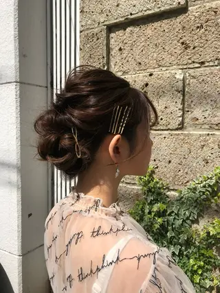 ミディアム ヘアアレンジ RHAIRSALON 西山梓のヘアスタイル