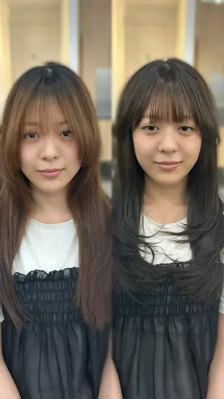 ロング カラー パーマ ヘアアレンジ メンズ キッズ 顔まわりで差がつく 🌿似合わせカットのヘアスタイル