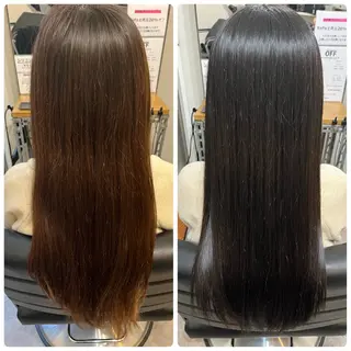 セミロング カラー OFF YUYAのヘアスタイル