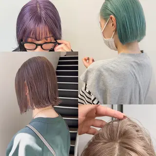 ミディアム カラー wカラー 指名No1かけるのヘアスタイル