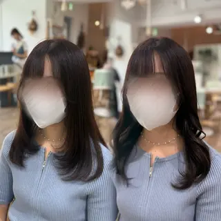 セミロング ピンク・ラベンダー/ レイヤー/NANAのヘアスタイル