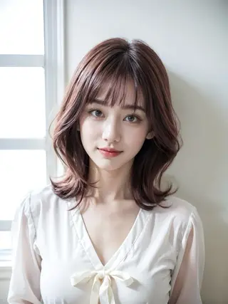 ミディアム カラー TELA HAIR 永井のヘアスタイル