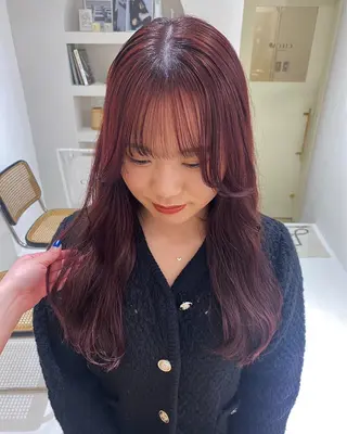 ロング カラー 似合わせレイヤー、 透けカラー/杉本花のヘアスタイル