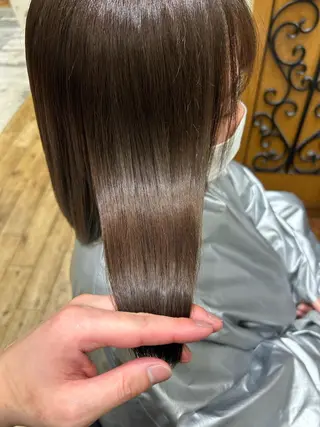 ミディアム カラー パーマ 銀座✨レイヤーカット 顔まわり/坂本亜裟海のヘアスタイル