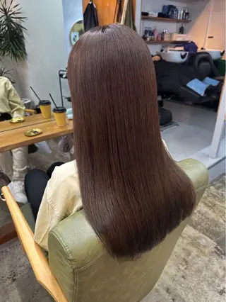 ロング カラー まさとレイヤーカット 透け感カラー/心斎橋のヘアスタイル