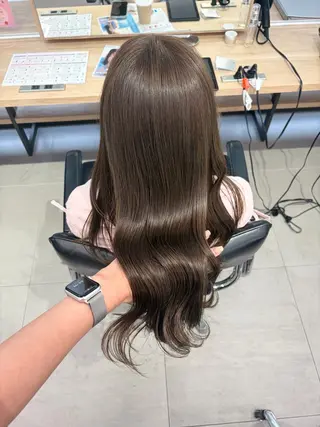 ロング カラー 縮毛/くすみカラー Mariamu🌼のヘアスタイル