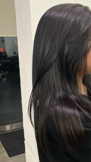 ロング カラー 猪口 純のヘアスタイル