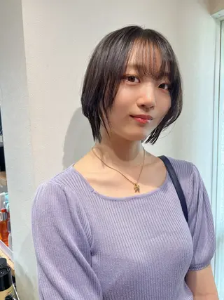 ショート カラー ヘアアレンジ チャンモリパーマ/韓 国/Minami🦋のヘアスタイル