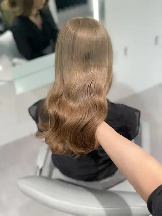ミディアム 透明感巻ける縮毛矯正 可愛いStyle杏琉のヘアスタイル