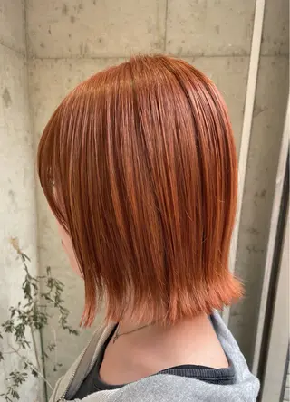ミディアム 暖色カラーボブカット 🍇⛄️佐藤愛里のヘアスタイル
