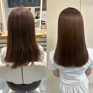 セミロング パーマ 髪質改善/縮毛矯正 /レイヤーカット岡部のヘアスタイル
