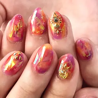 ネイル 渋谷/チップ長さ出し 👑アプレgel-xのネイルデザイン