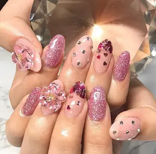 ネイル 渋谷／チップ長さ出し 👑アプレgel-xのネイルデザイン