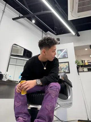 ショート パーマ メンズ ナカ レオナのヘアスタイル