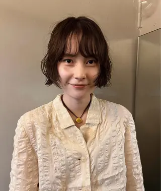 ショート パーマ,透明感カラー /emiのヘアスタイル