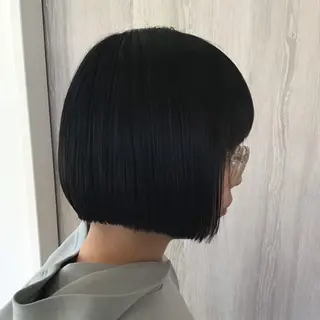 ミディアム グラスヘアー石垣 渕 七海のヘアスタイル