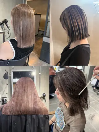 ミディアム カラー 佐伯 桃のヘアスタイル