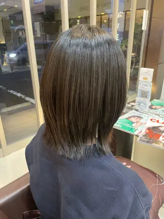 セミロング カラー 🤎韓国ヘア ベージュ まゆか🤎のヘアスタイル