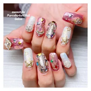 ミディアム ネイル 🐾enen style 🐾のネイルデザイン