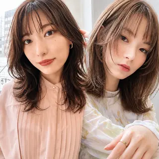 ミディアム カラー 透明感カラー/顔周り 臼井いつみのヘアスタイル